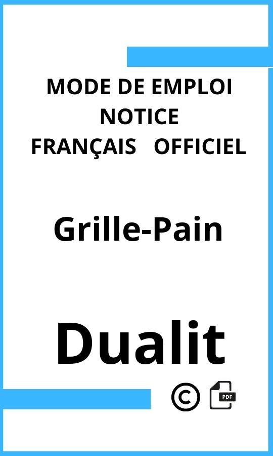 Mode d'emploi four Grille-Pain Dualit Français