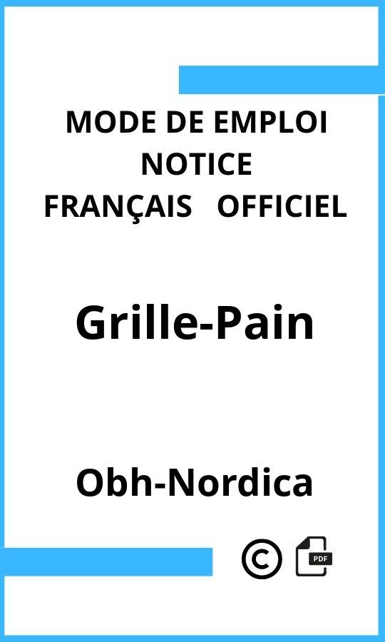 Grille-Pain Obh-Nordica Mode d'emploi Français