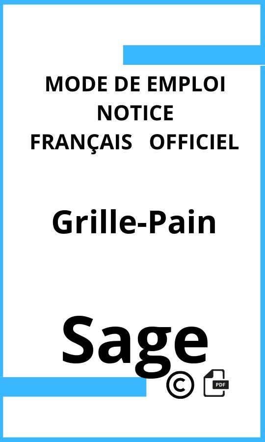 Mode d'emploi four Sage Grille-Pain Français