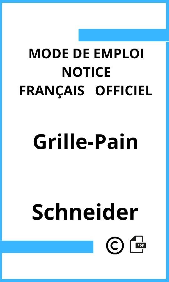 Schneider Grille-Pain Mode d'emploi Français