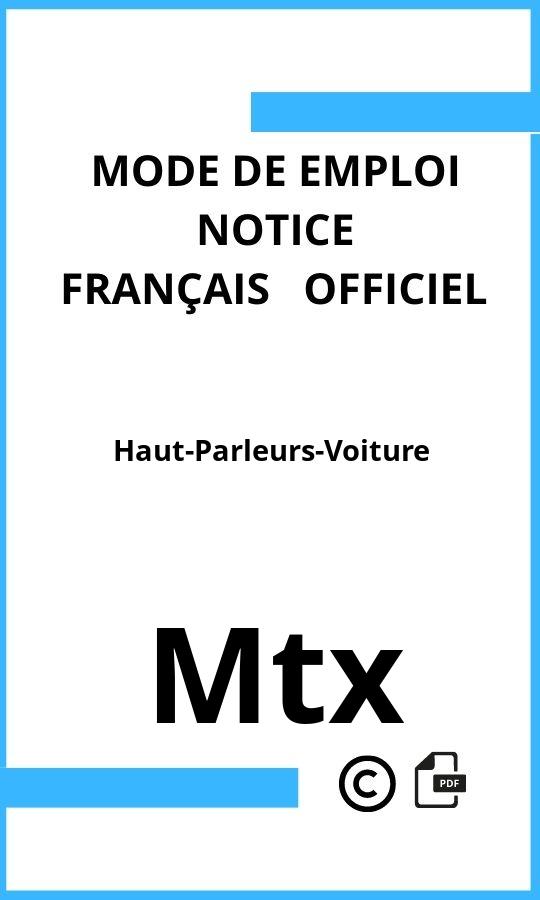 Mtx Haut-Parleurs-Voiture Mode d'emploi Français