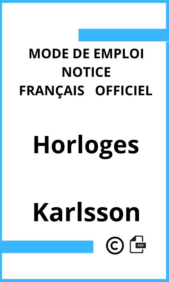 Horloges Karlsson Mode d'emploi Français