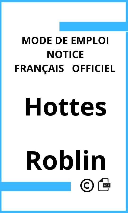 Mode d'emploi four Hottes Roblin Français