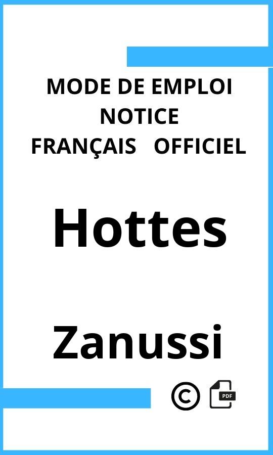 Hottes Zanussi Mode d'emploi Français