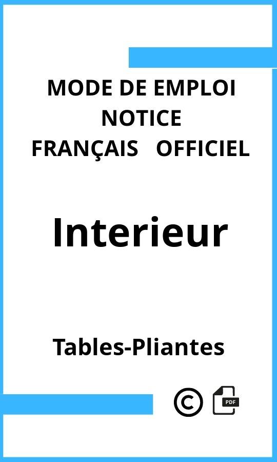 Mode d'emploi four Tables-Pliantes Interieur Français