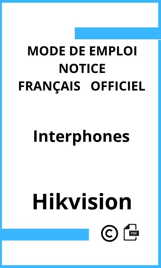 Mode d'emploi four Interphones Hikvision Français