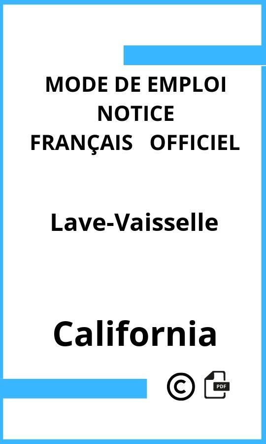 Lave-Vaisselle California Mode d'emploi Français