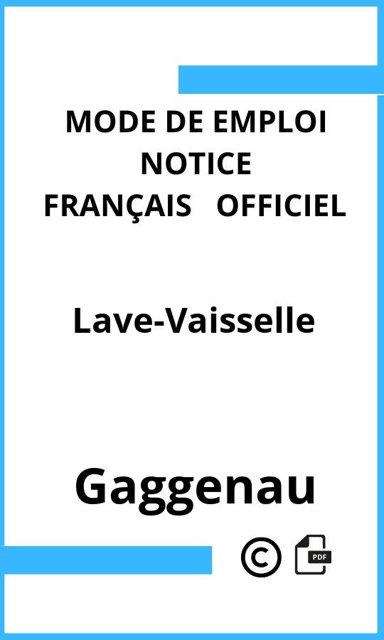 Gaggenau Lave-Vaisselle Mode d'emploi Français