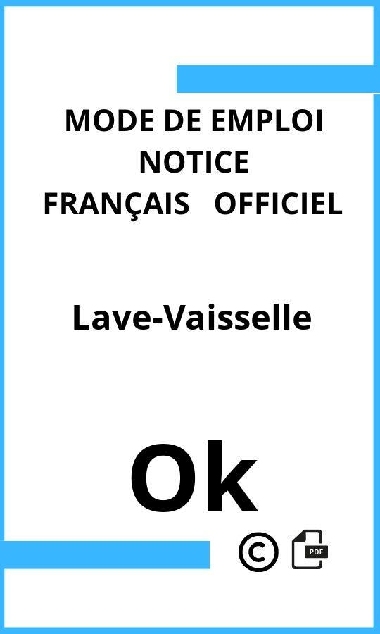 Mode d'emploi four Lave-Vaisselle Ok Français