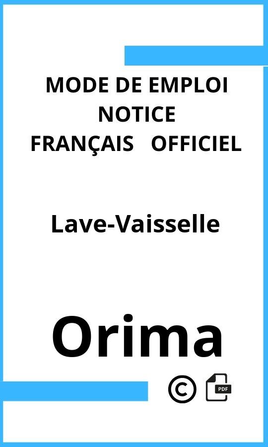 Lave-Vaisselle Orima Mode d'emploi Français