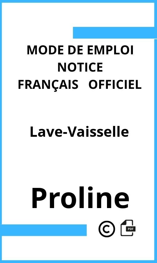 Lave-Vaisselle Proline Mode d'emploi Français