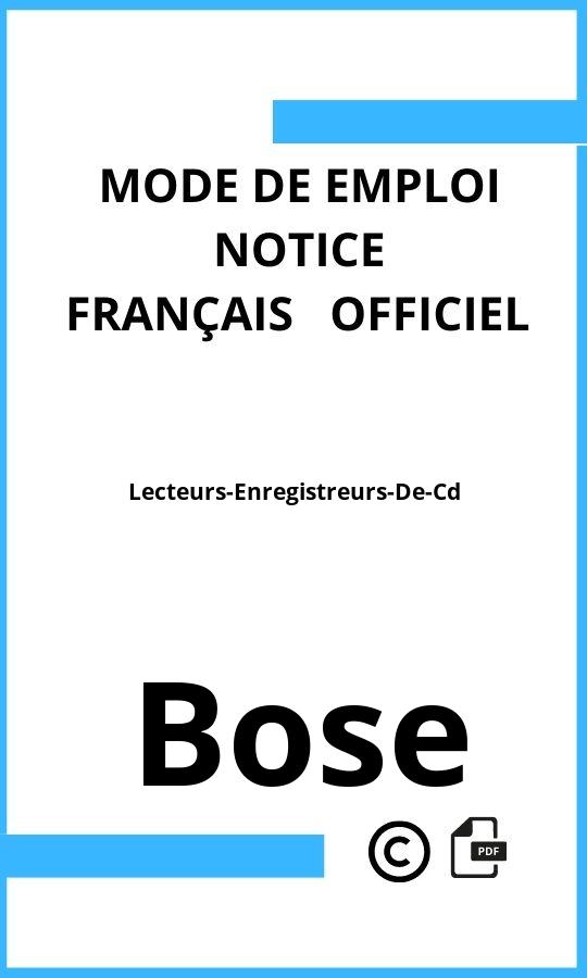 Lecteurs-Enregistreurs-De-Cd Bose Mode d'emploi Français