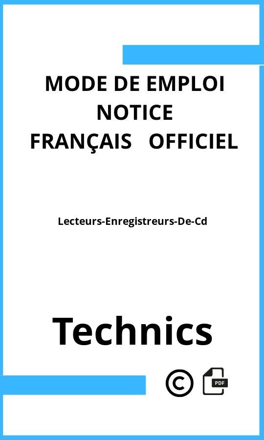 Mode d'emploi four Technics Lecteurs-Enregistreurs-De-Cd Français