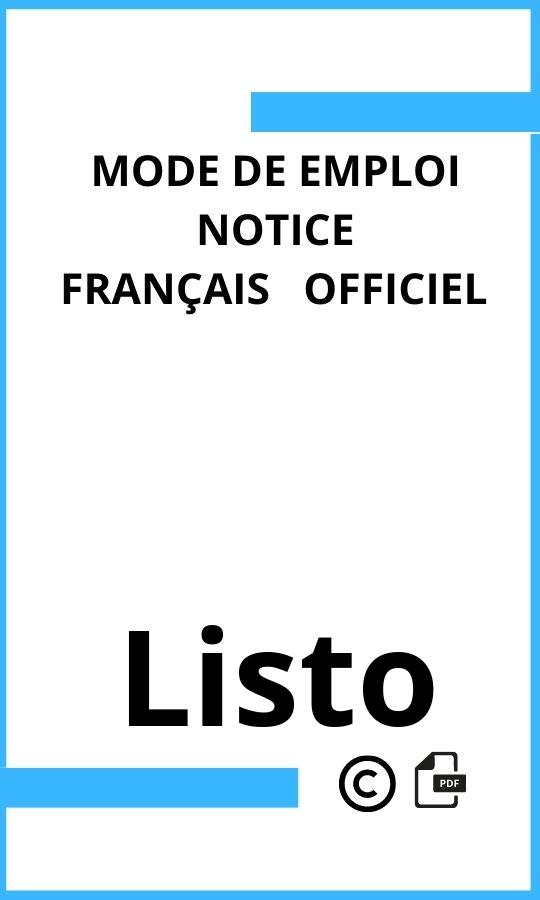 Mode d'emploi four Listo  Français