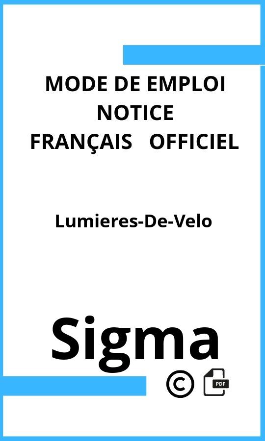 Mode d'emploi four Sigma Lumieres-De-Velo Français