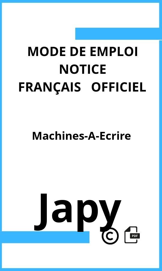 Japy Machines-A-Ecrire Mode d'emploi Français