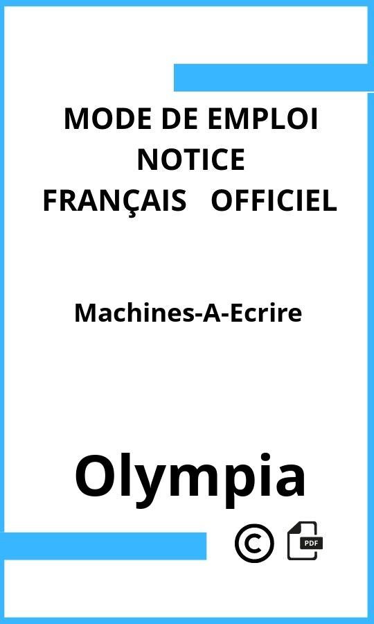 Mode d'emploi four Olympia Machines-A-Ecrire Français