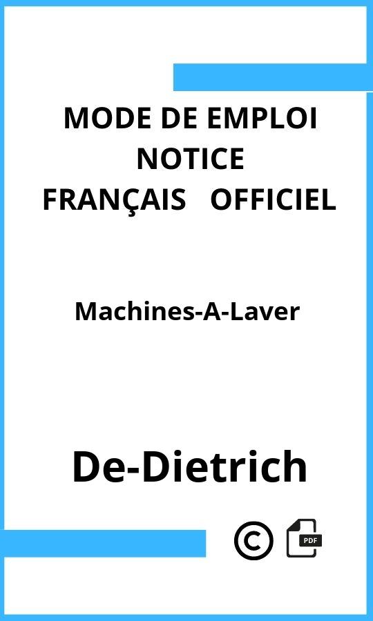 De-Dietrich Machines-A-Laver Mode d'emploi Français