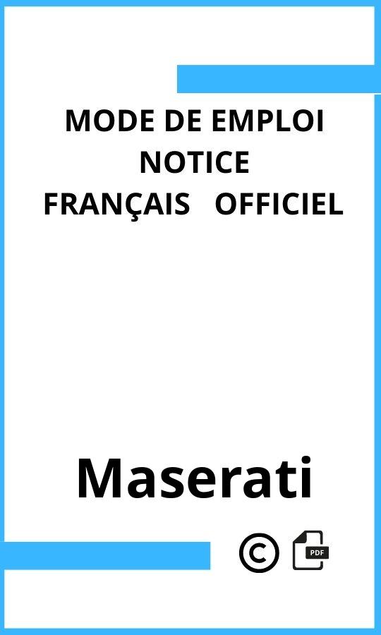  Maserati Mode d'emploi Français