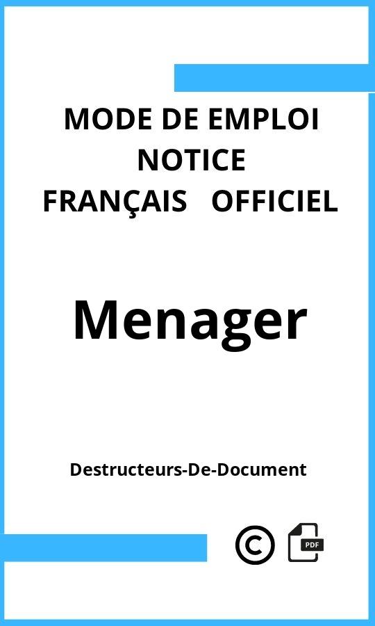 Mode d'emploi four Destructeurs-De-Document Menager Français