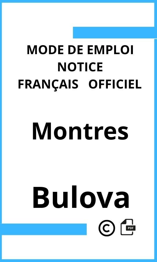 Montres Bulova Mode d'emploi Français