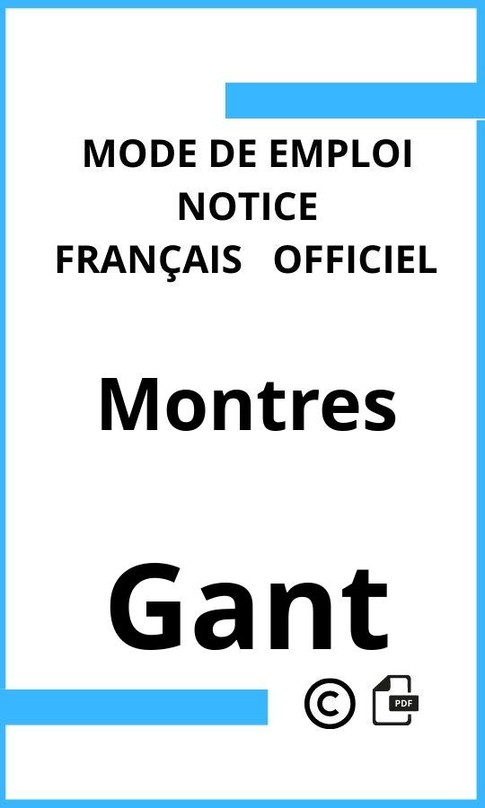 Gant Montres Mode d'emploi Français