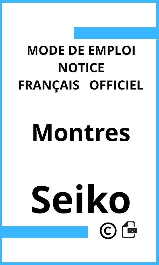 Seiko Montres Mode d'emploi Français