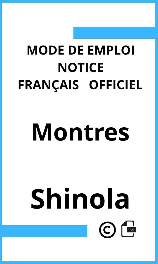 Montres Shinola Mode d'emploi Français