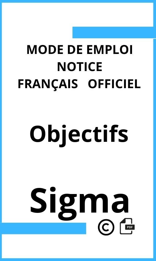 Mode d'emploi four Objectifs Sigma Français