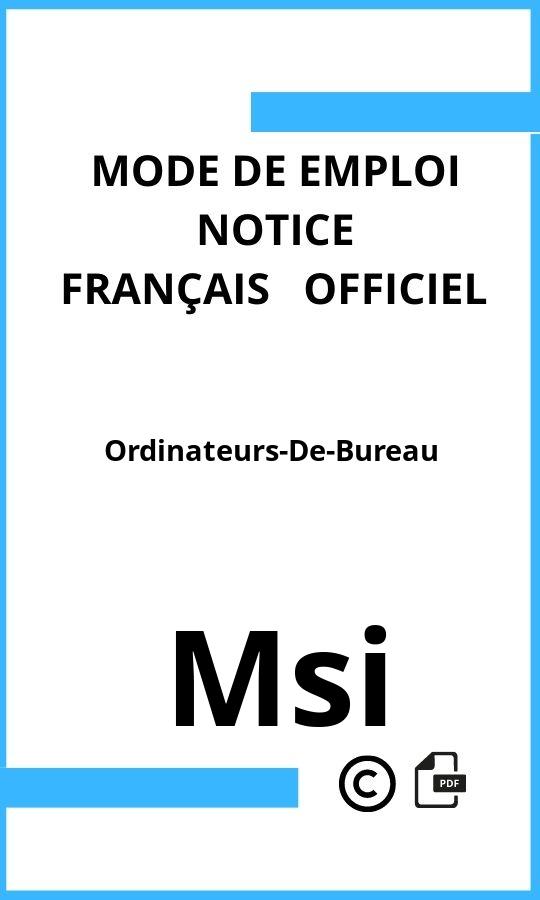 Msi Ordinateurs-De-Bureau Mode d'emploi Français