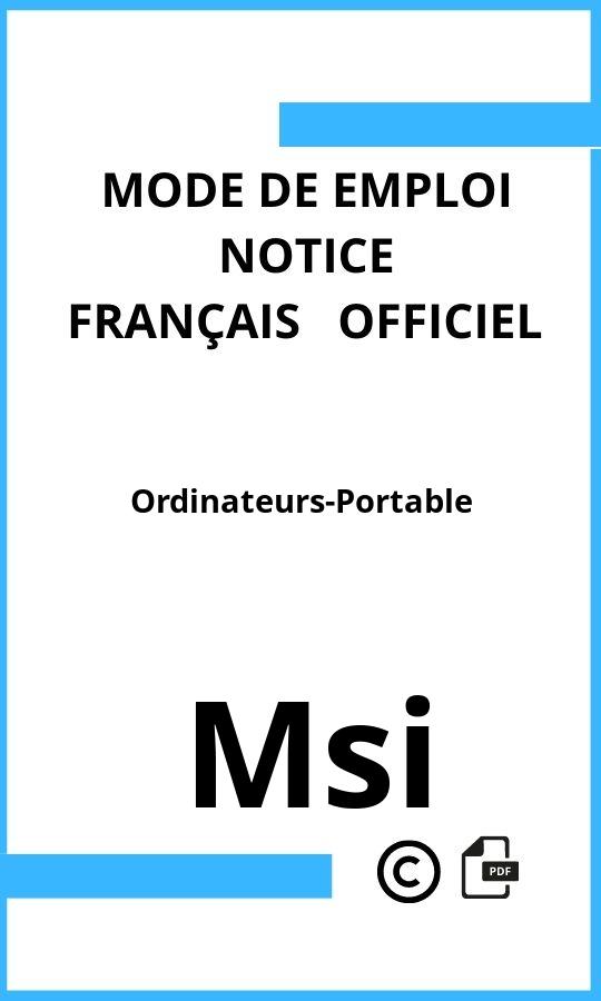 Ordinateurs-Portable Msi Mode d'emploi Français