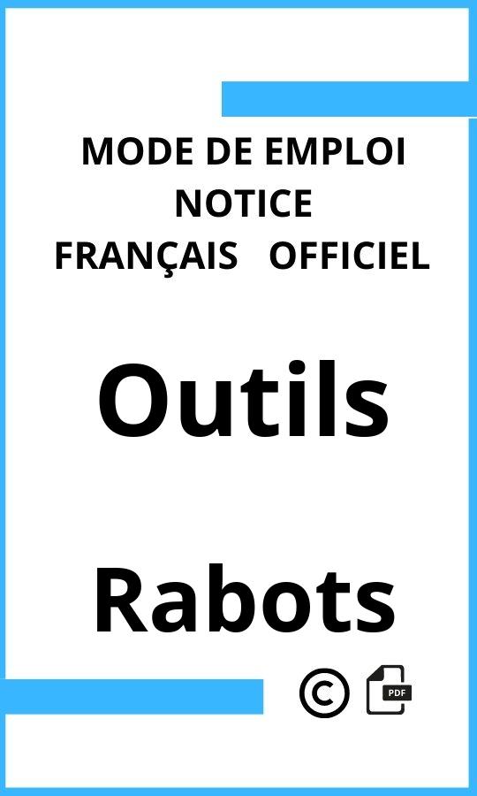 Mode d'emploi four Outils Rabots Français