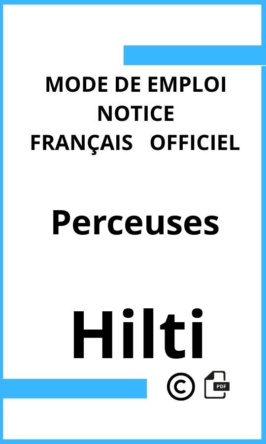 Perceuses Hilti Mode d'emploi Français