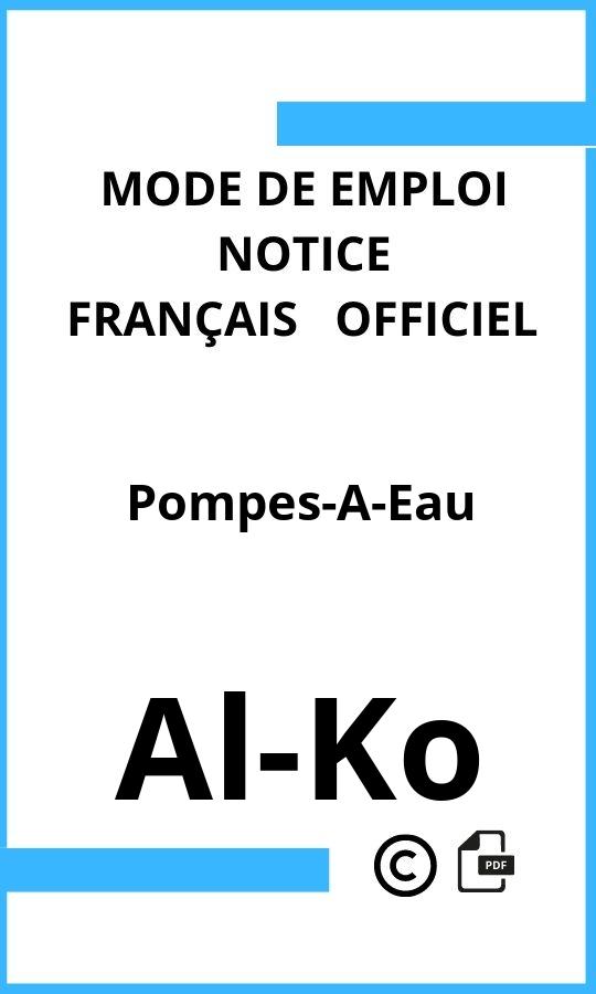 Al-Ko Pompes-A-Eau Mode d'emploi Français