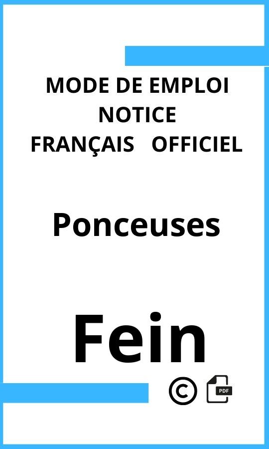 Fein Ponceuses Mode d'emploi Français