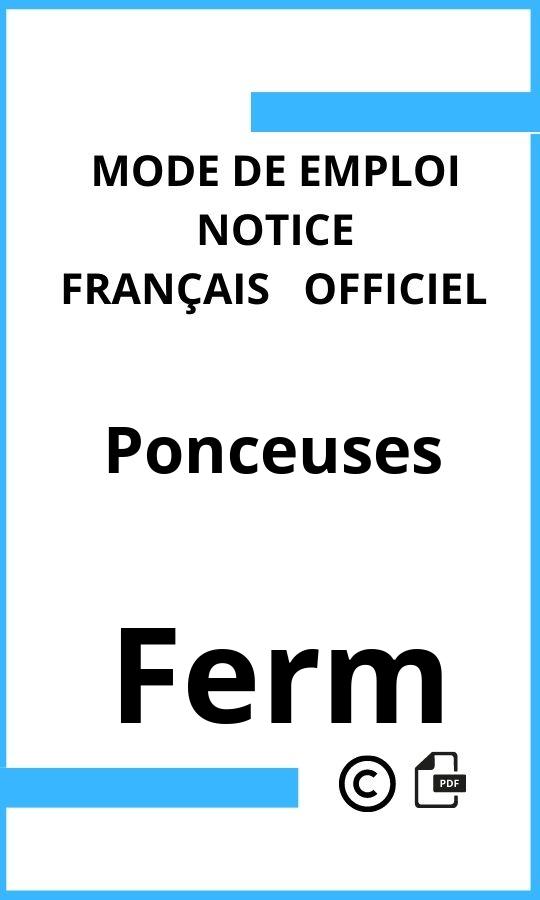 Mode d'emploi four Ponceuses Ferm Français