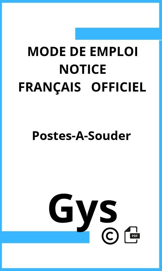 Mode d'emploi four Gys Postes-A-Souder Français