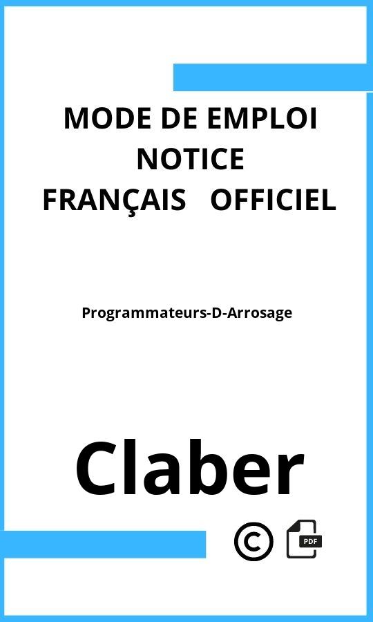 Claber Programmateurs-D-Arrosage Mode d'emploi Français