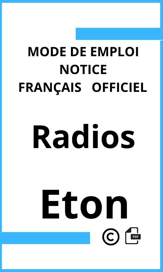 Mode d'emploi four Eton Radios Français