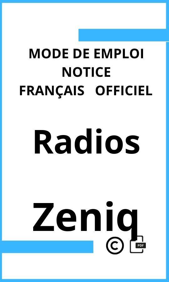 Radios Zeniq Mode d'emploi Français