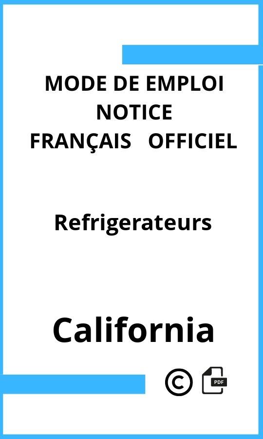 California Refrigerateurs Mode d'emploi Français