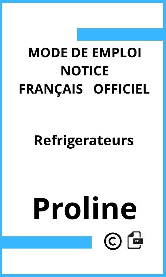 Mode d'emploi four Refrigerateurs Proline Français