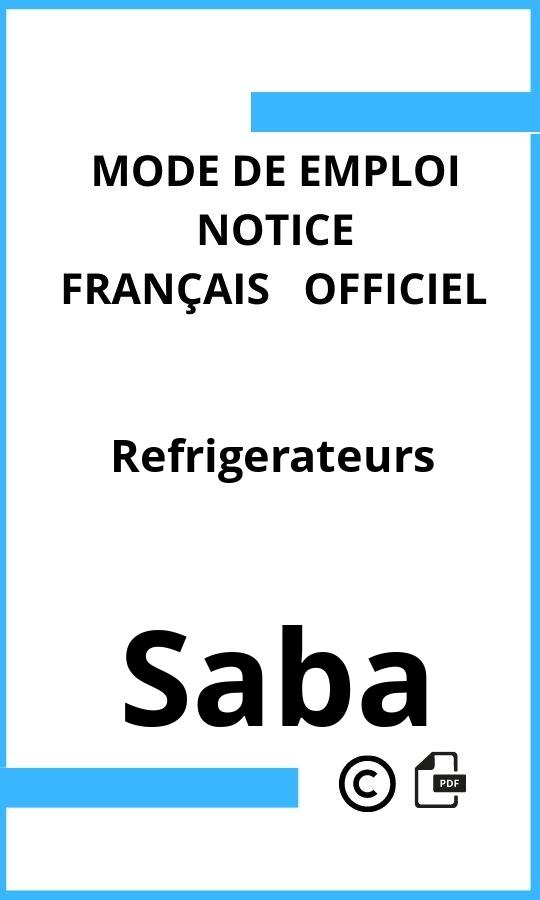 Mode d'emploi four Refrigerateurs Saba Français