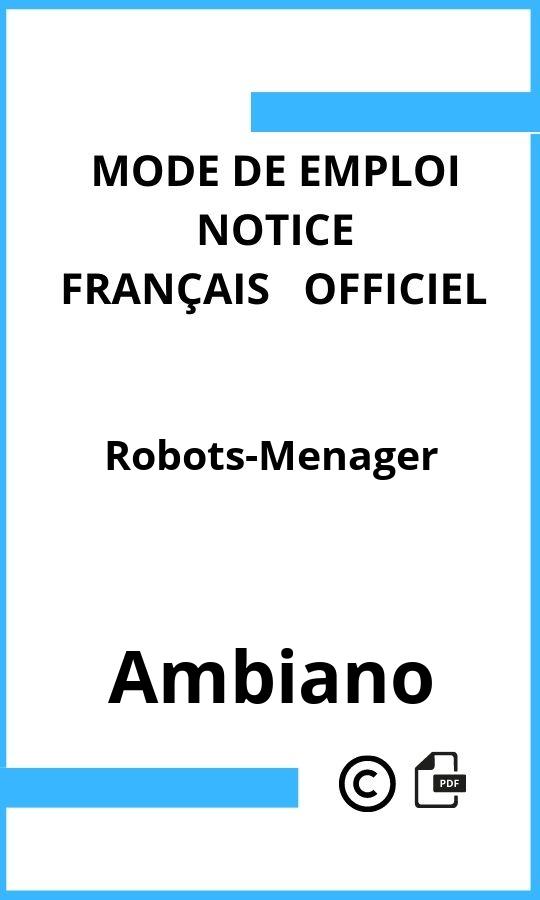 Robots-Menager Ambiano Mode d'emploi Français