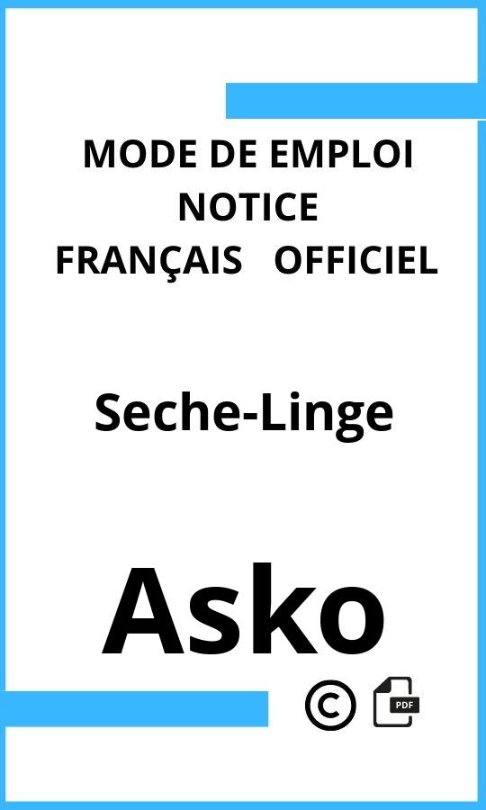 Asko Seche-Linge Mode d'emploi Français