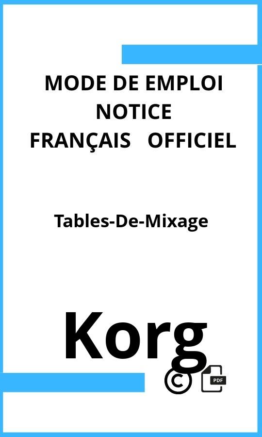 Korg Tables-De-Mixage Mode d'emploi Français