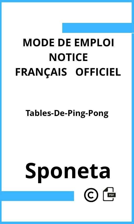 Tables-De-Ping-Pong Sponeta Mode d'emploi Français