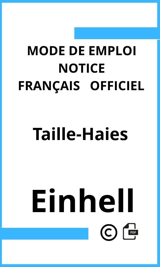 Taille-Haies Einhell Mode d'emploi Français