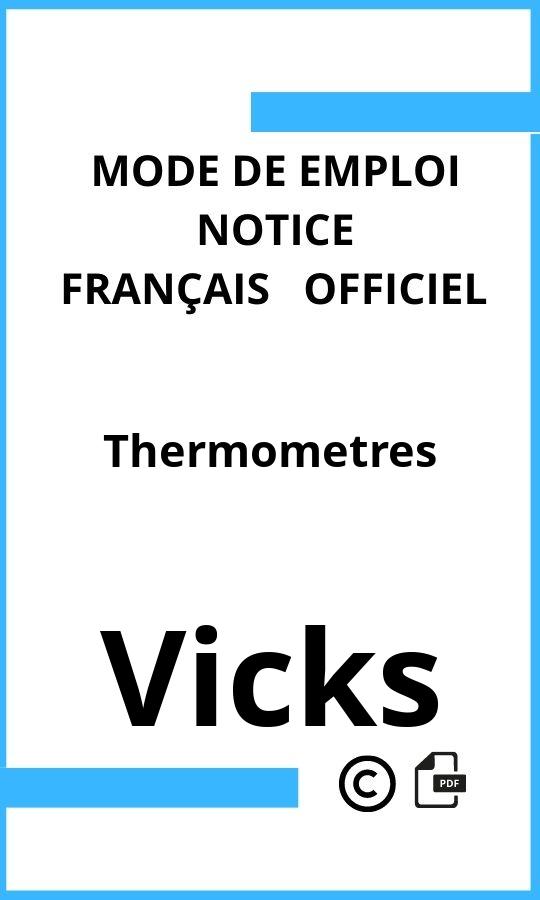 Thermometres Vicks Mode d'emploi Français