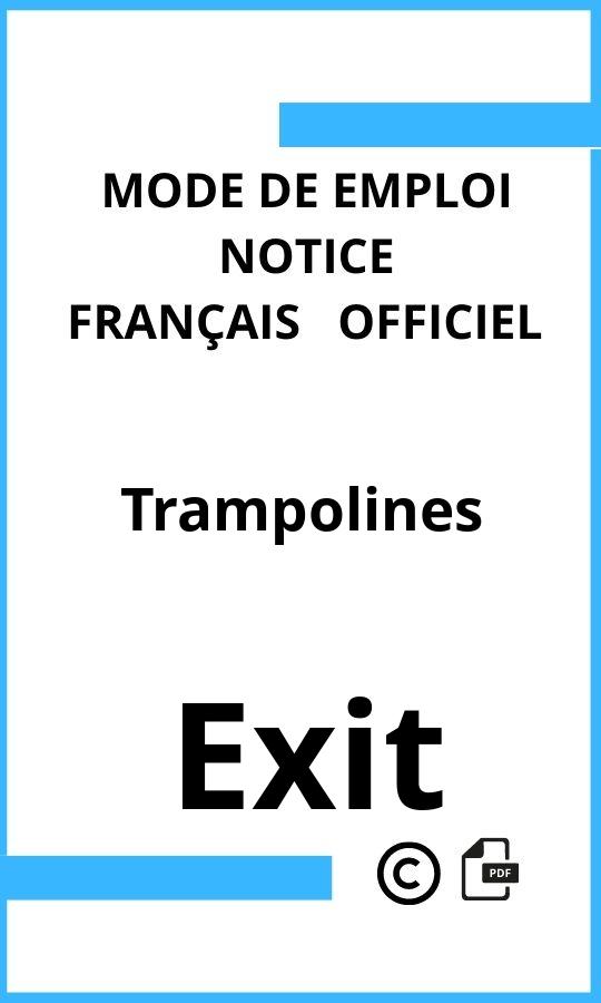 Trampolines Exit Mode d'emploi Français